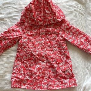 Coral butterfly raincoat